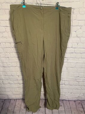 L.L.Bean Womens Supplex Activewear Pants Nylon Hiking Khaki 18W Outdoor Casual